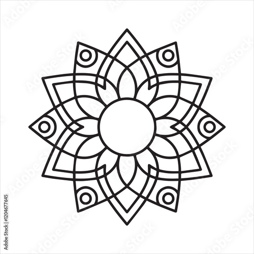 Mandala icon vector art illustration.