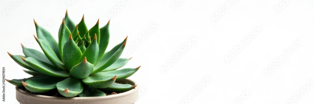 Prickly Agave plant isolated on white background, green, agave vivipara marginata Prickly Agave plant isolated on white background, green, agave vivipara marginata