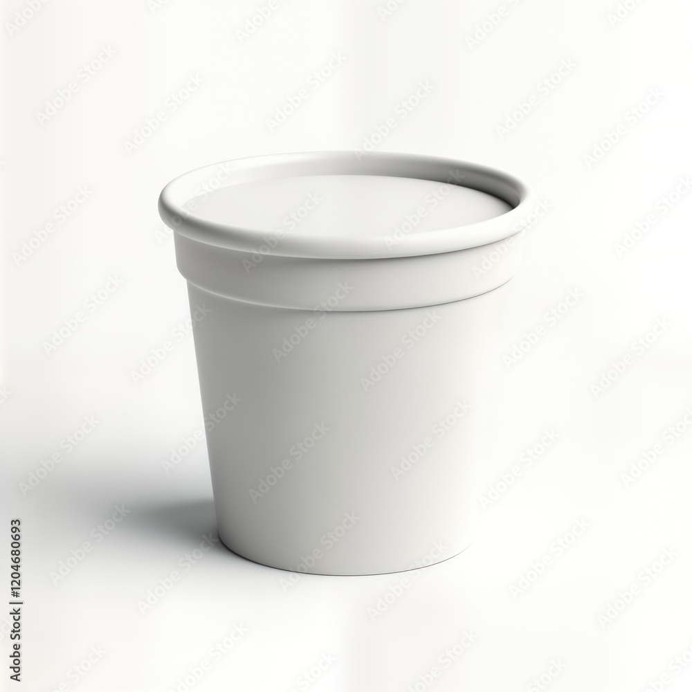Blank white round ice cream cup. Product mockup for design. Realistic 3D illustration. Empty container. Suitable for food, beverage industries. Versatile template for branding. Packaging mockup Blank white round ice cream cup. Product mockup for design. Realistic 3D illustration. Empty container. Suitable for food, beverage industries. Versatile template for branding. Packaging mockup