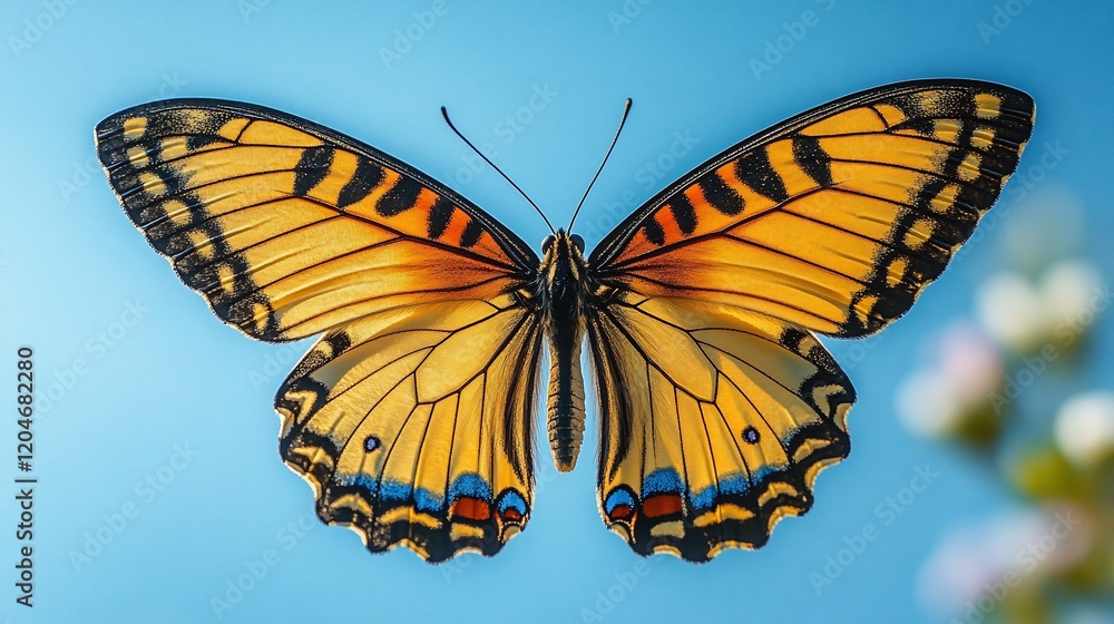 Fototapeta premium Majestic Butterfly in Flight: A Stunning Display of Nature's Beauty