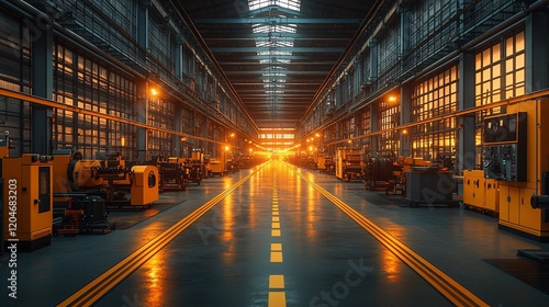 Industrial Factory Interior: A Glimpse into Manufacturing