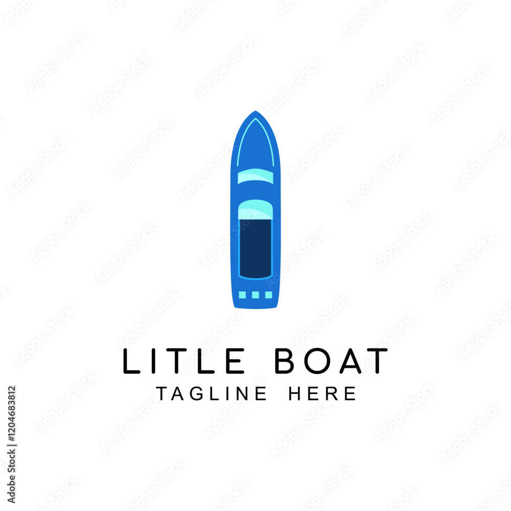 Litle Boat Shape Logo Design, Boat Logo Flat Design Litle Boat Shape Logo Design, Boat Logo Flat Design