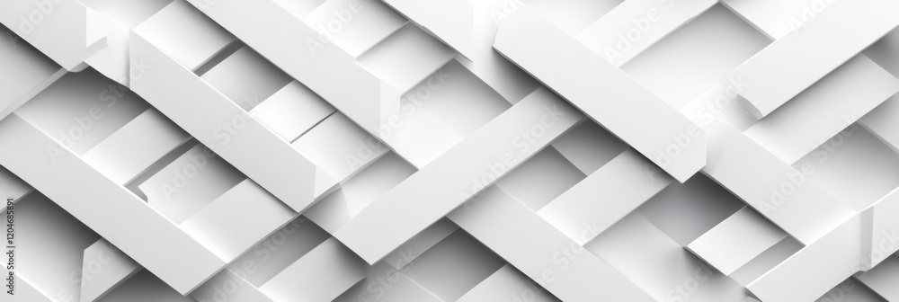 Geometric abstract design with overlapping white shapes creating depth and texture in a modern composition. Generative AI Geometric abstract design with overlapping white shapes creating depth and texture in a modern composition. Generative AI