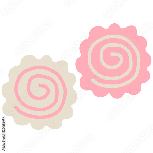 Cute narutomaki fish cake vector