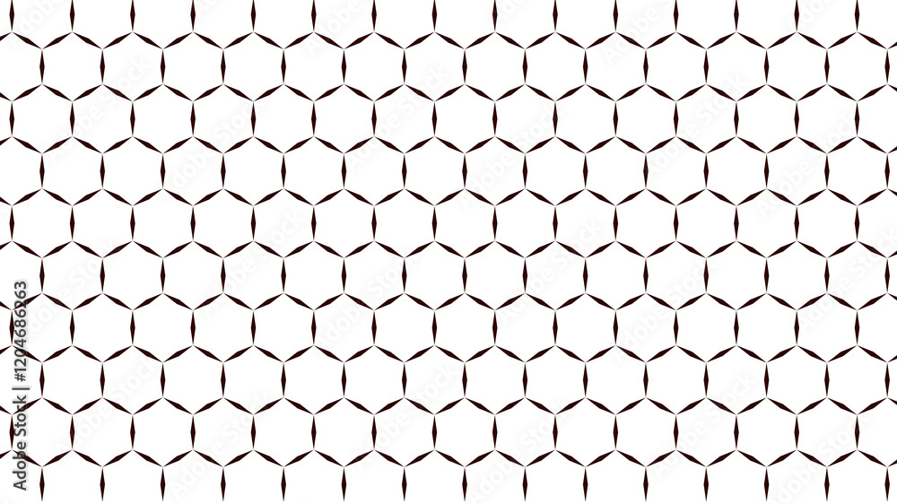 Naklejka premium Seamless geometric hexagonal pattern with dark minimalist design and thin red outlines, ideal for backgrounds, wallpapers, and modern digital or print design projects.