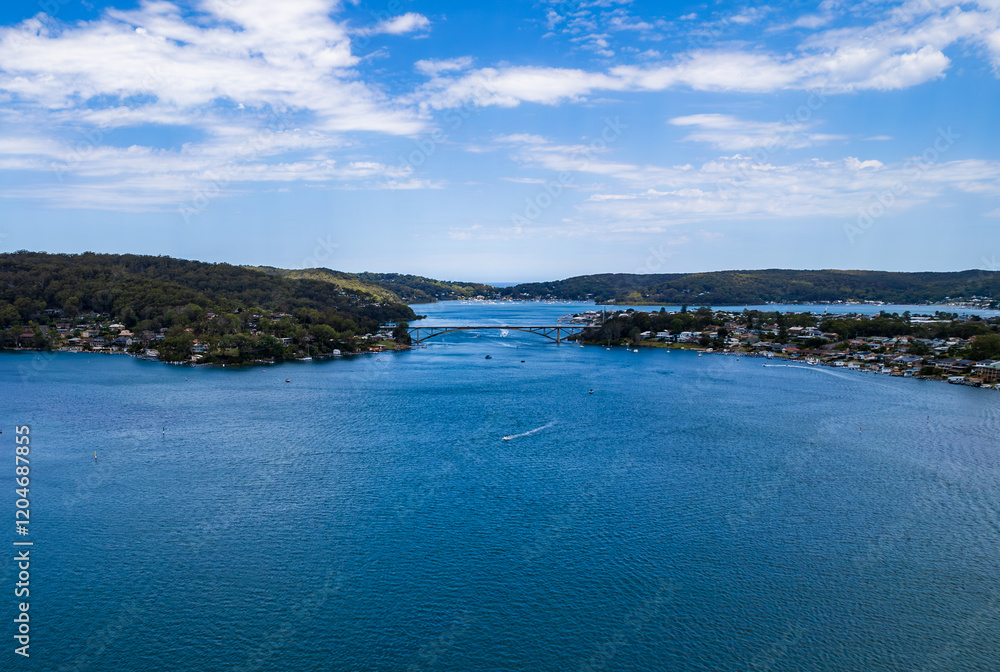 Fototapeta premium St Huberts Island is located within the Brisbane Water at its southern end. Its closest neighbour is Ettalong and is less than five kilometres from both Umina and Woy Woy