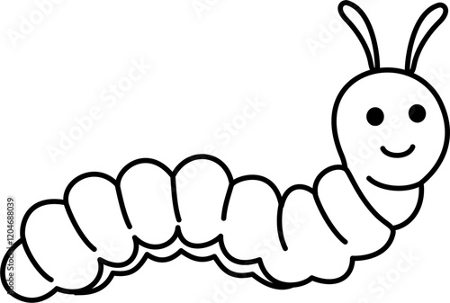 caterpillar cartoon doodle lineart