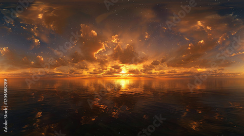 sunset over the river