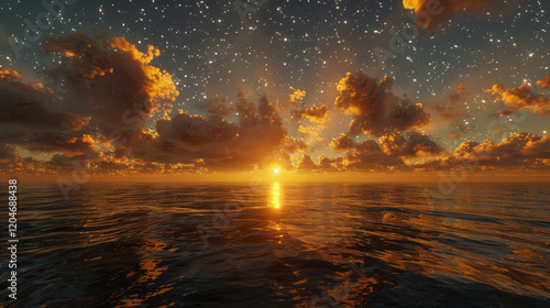 sunset over the river