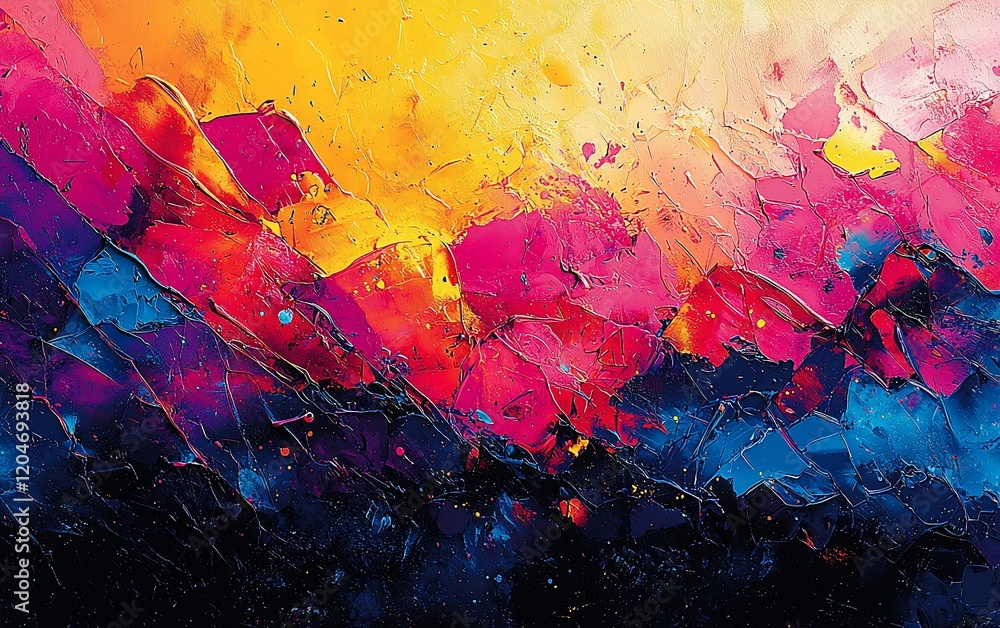 Abstract colorful painting with vibrant hues and texture. Abstract colorful painting with vibrant hues and texture.