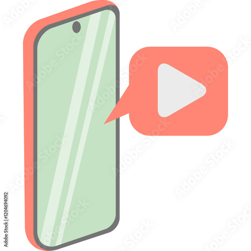 player pink smart phone icon vector