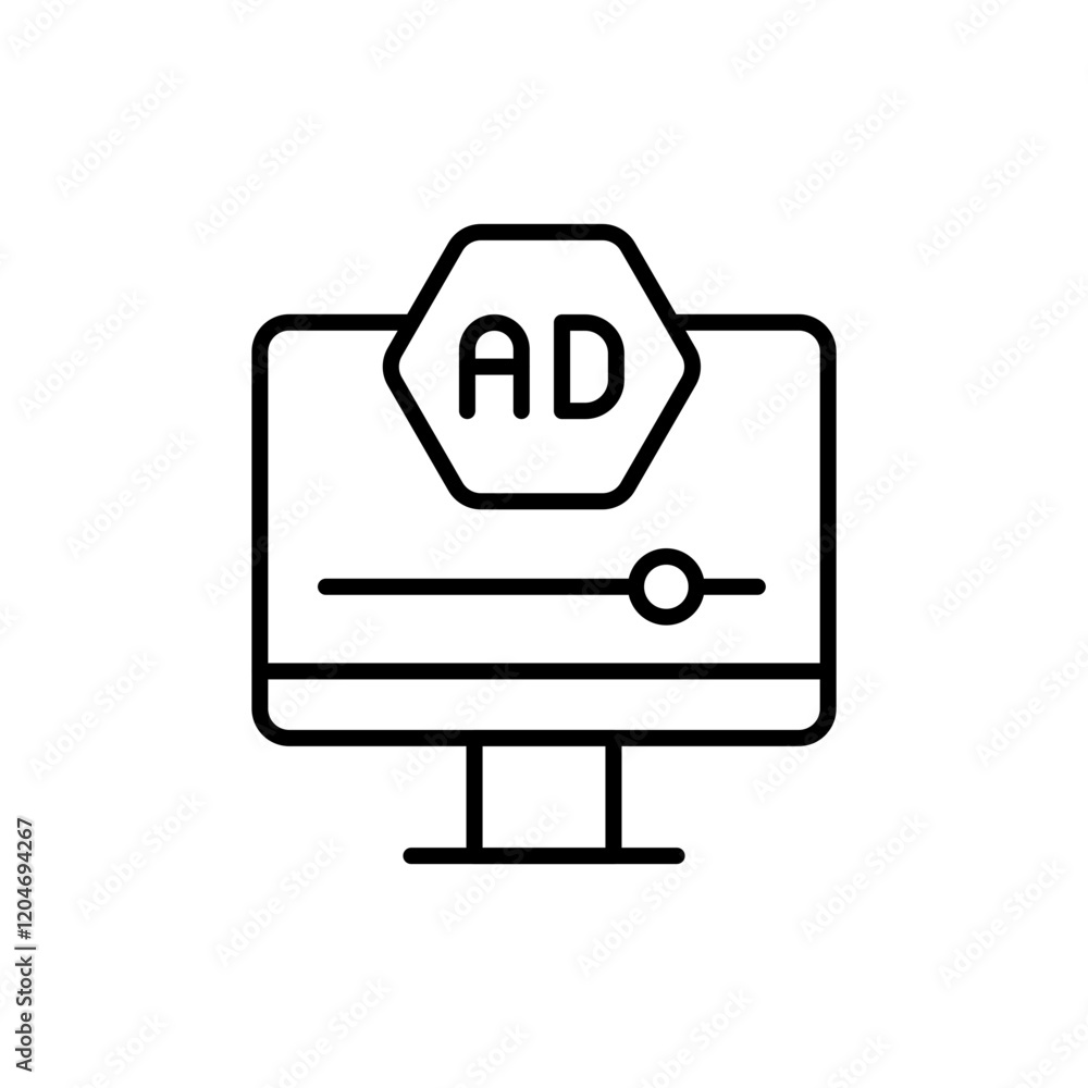 Ad blocker outline icons, accounting minimalist vector illustration ,simple transparent graphic element .Isolated on white background Ad blocker outline icons, accounting minimalist vector illustration ,simple transparent graphic element .Isolated on white background