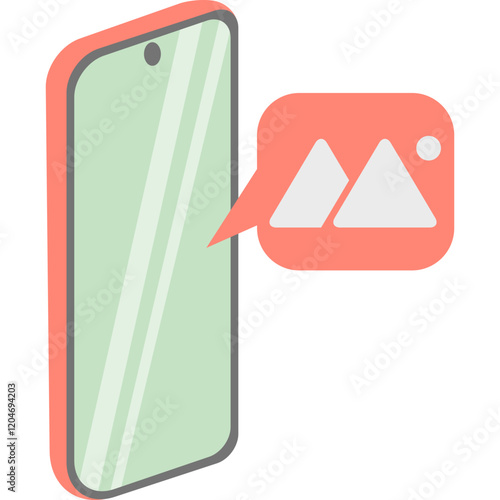 image pink phone icon vector