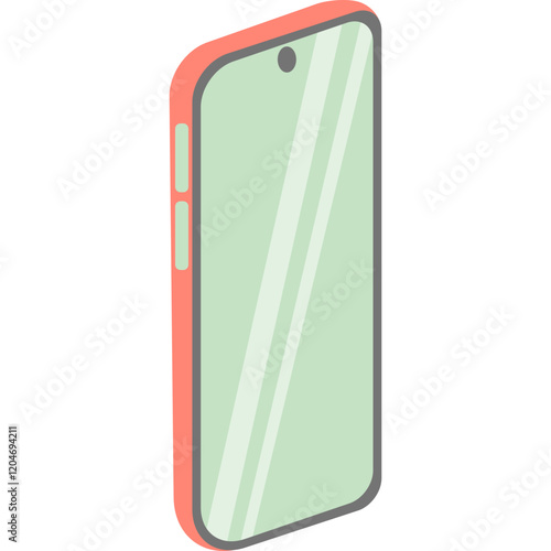 cute pink smart phone vector