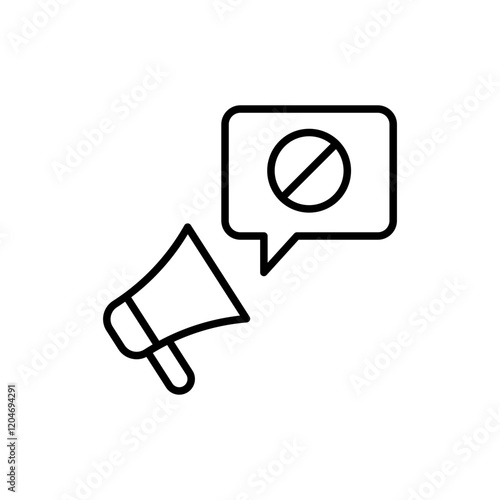 Ad blocker outline icons, accounting minimalist vector illustration ,simple transparent graphic element .Isolated on white background