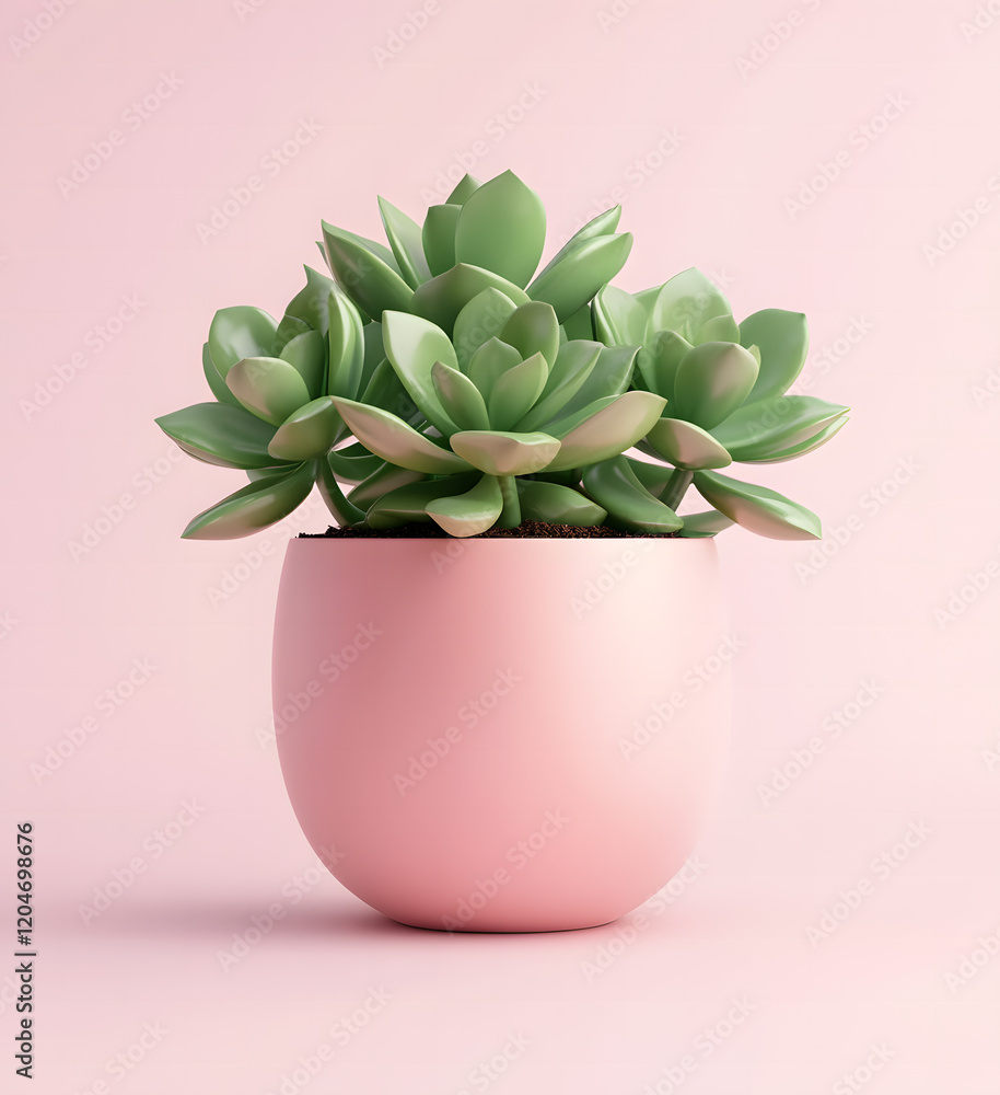 Echeveria Succulent in Pink Pot Isolated on White Background Echeveria Succulent in Pink Pot Isolated on White Background