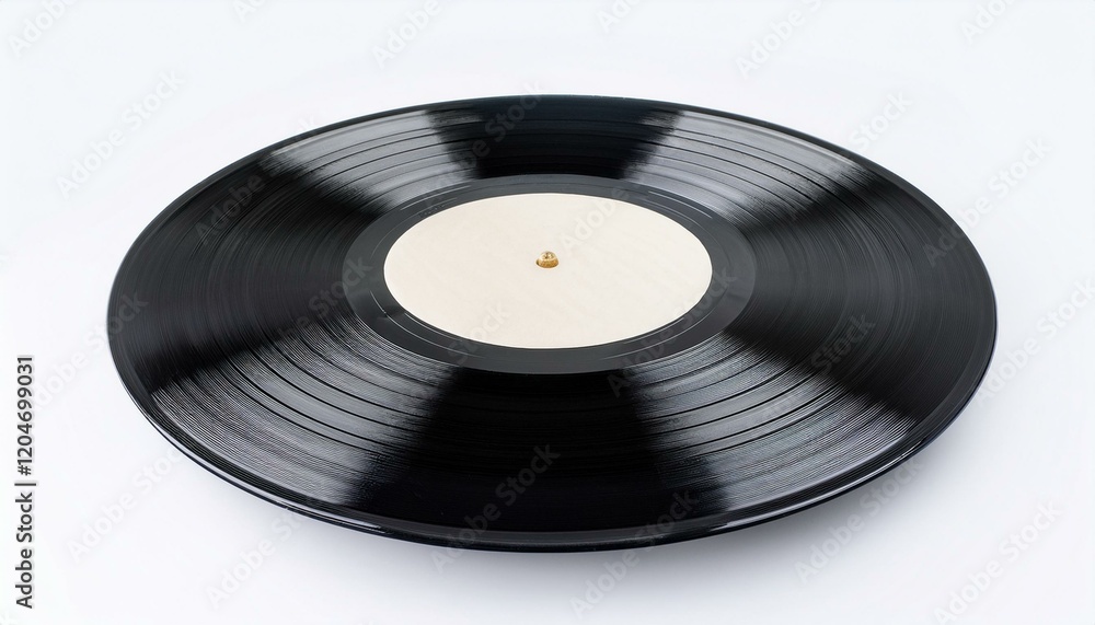 A blank vinyl record with a creamy white label, ready for your music. A blank vinyl record with a creamy white label, ready for your music.