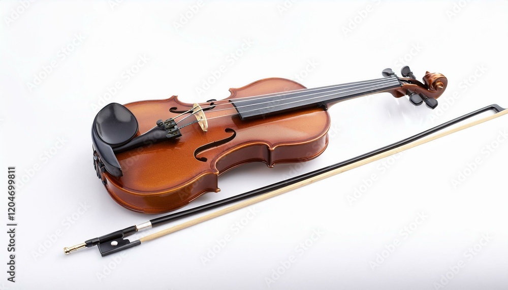 Fototapeta premium A classic violin with bow, ready to play.