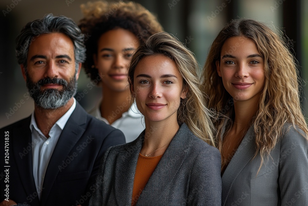 Diverse Business Team Portrait in Modern Corporate Setting Diverse Business Team Portrait in Modern Corporate Setting