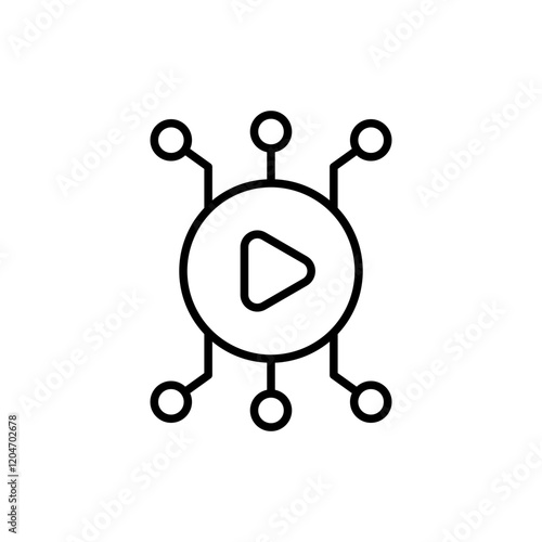 AI video generator outline icons, minimalist vector illustration ,simple transparent graphic element .Isolated on white background