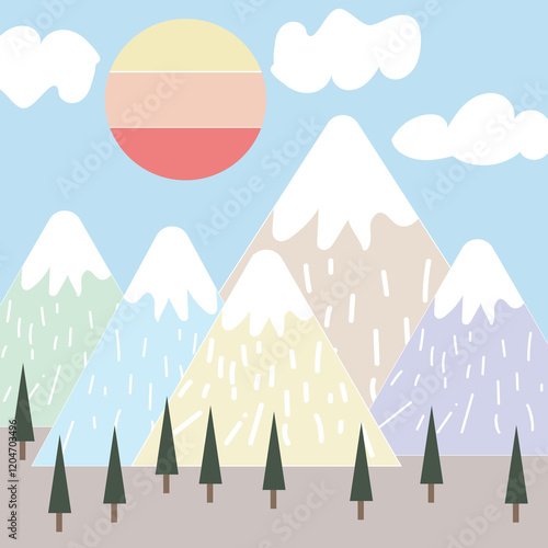 winter landscape with trees