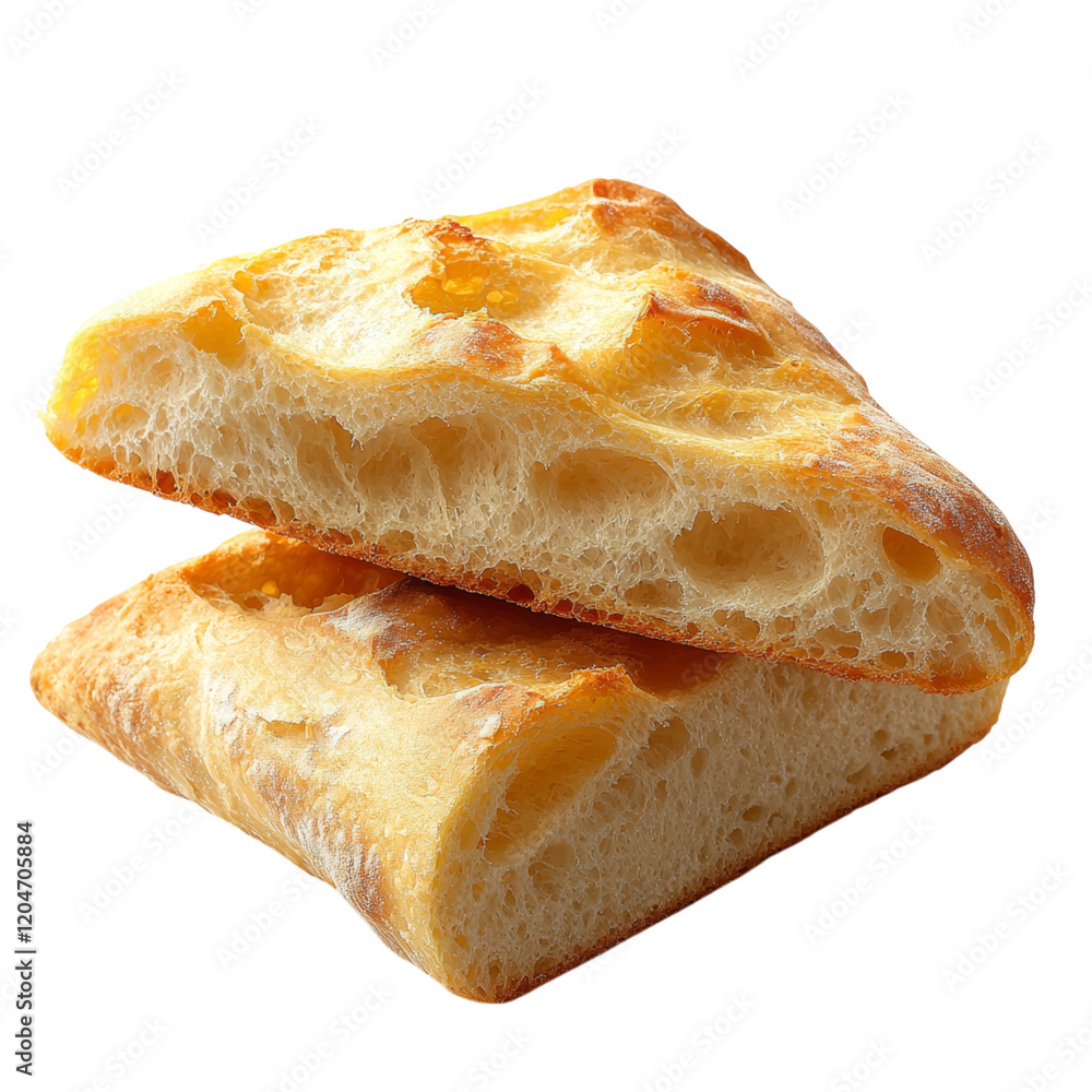 Freshly Baked Artisan Bread Loaf Cut in Half Isolated on transparent background Freshly Baked Artisan Bread Loaf Cut in Half Isolated on transparent background
