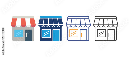 outlet icon with 4 different styles. colored, two-color line, two-color glyph,and line. design inspiration for any interface and purpose