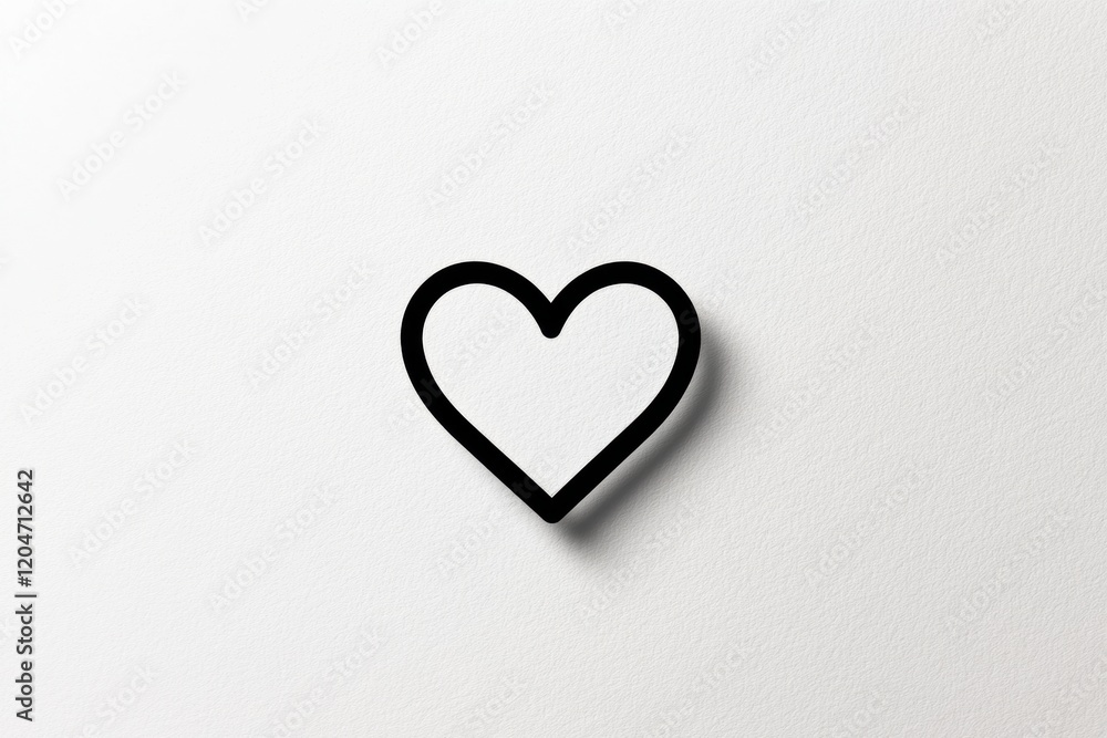 Heart shape outline on a light background showcasing minimalistic design and simplicity in art. Generative AI Heart shape outline on a light background showcasing minimalistic design and simplicity in art. Generative AI