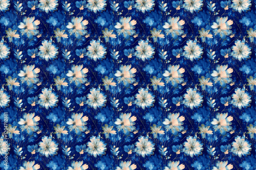 Seamless  flower pattern for textiles print and all over high print,  photo