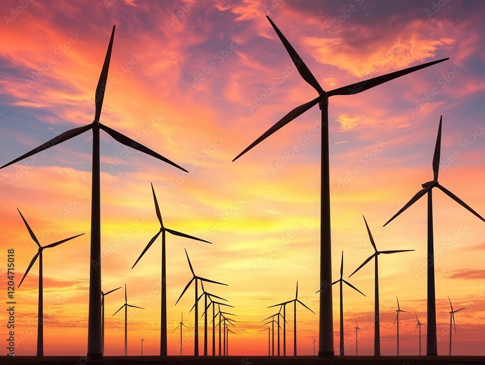 Fototapeta premium Renewable energy solutions addressing climate impacts Climate Change Renewable Energy fostering sustainability,