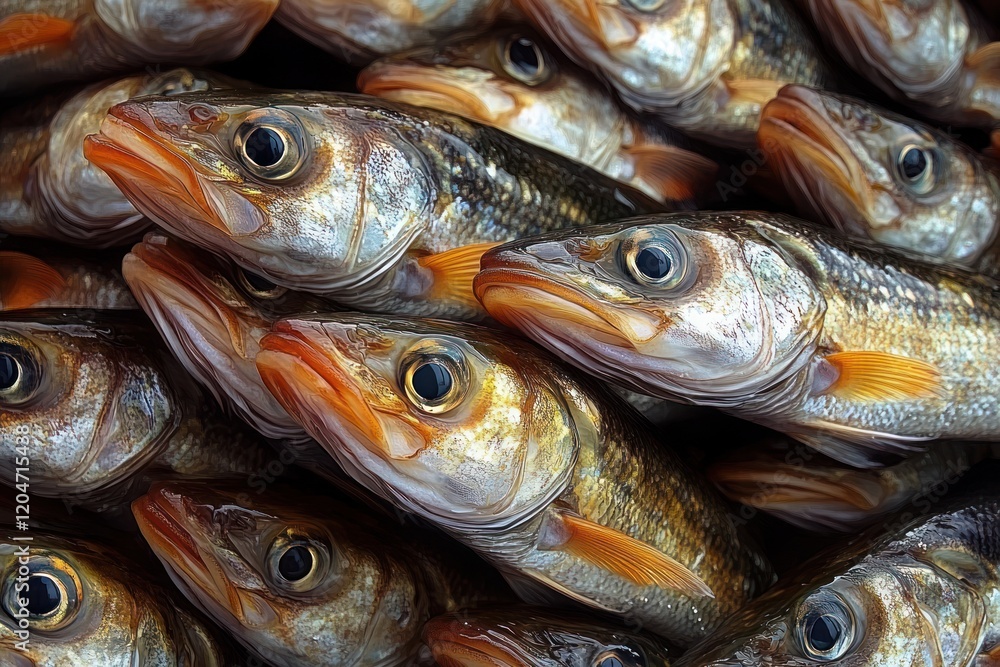 Fototapeta premium Freshly Caught Codfish Displayed in Fish Shop