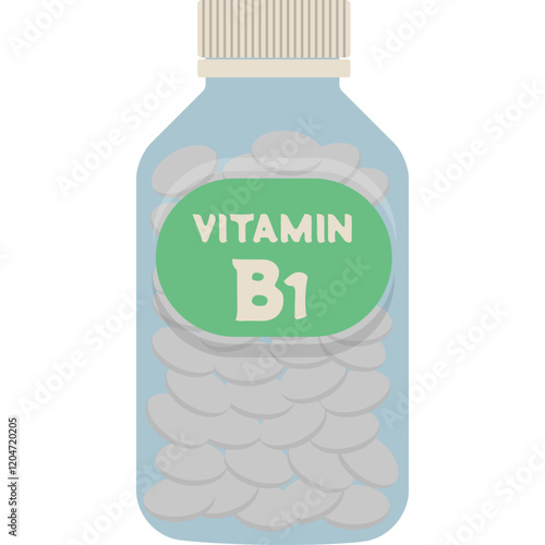 bottle of vitamin B1 vector