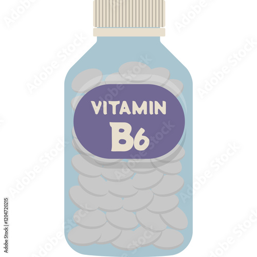 bottle of vitamin B6 vector