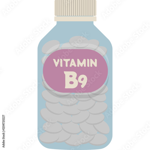 bottle of vitamin b9 vector
