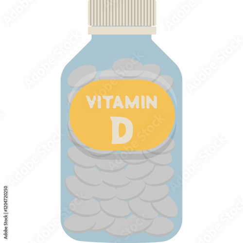 bottle of vitamin D vector