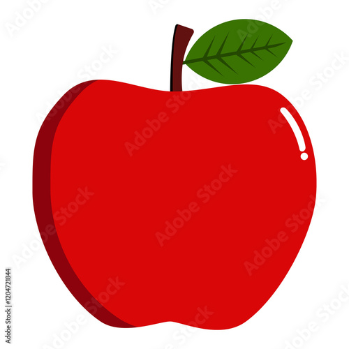 red apple with leaf