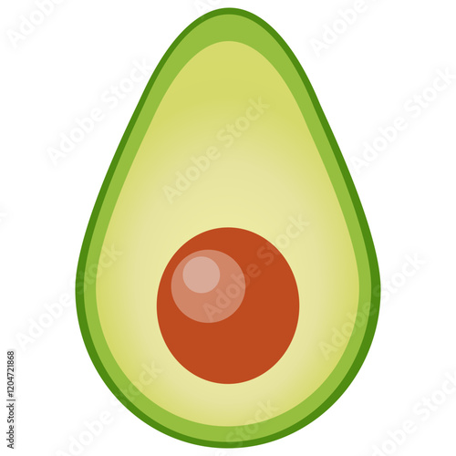 vector illustration of an sliced avocado