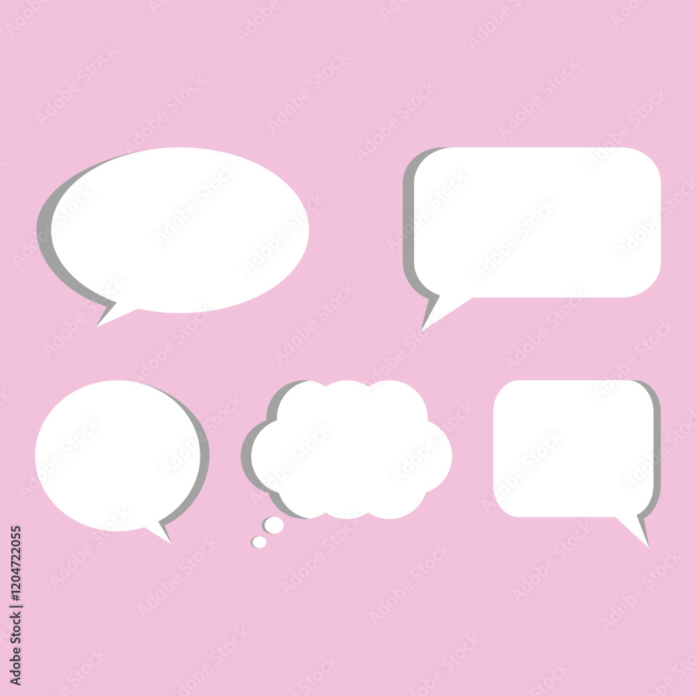 Bubble speech set vector pink background Bubble speech set vector pink background