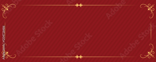 Elegant Gold Frame Red Background