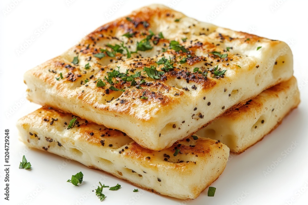 High resolution images of saj bread with halloumi on a white background High resolution images of saj bread with halloumi on a white background