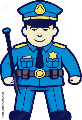 Cartoon Policeman – Brave Law Enforcer