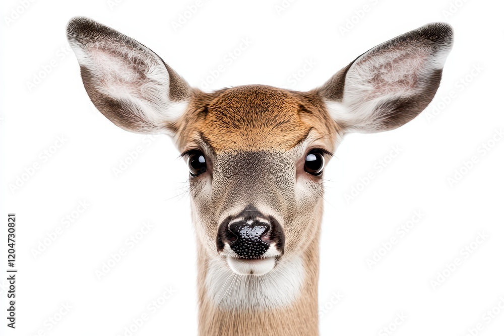 Isolated deer head on a white backdrop Isolated deer head on a white backdrop