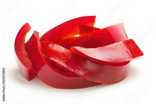 isolated cut red chili or cayenne pepper on white background photo