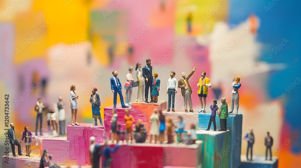 Miniature People on Colorful Steps Represent Diversity Miniature People on Colorful Steps Represent Diversity