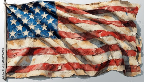 watercolor american flag 