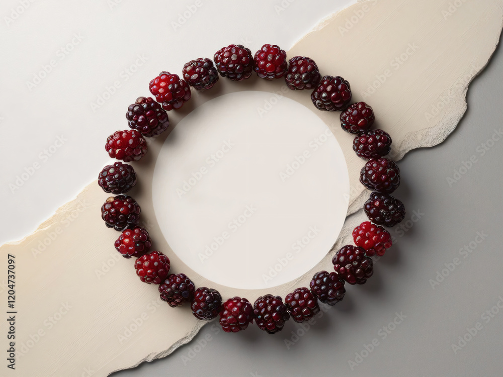 Berries forming a ring with a blank middle area. Berries forming a ring with a blank middle area.