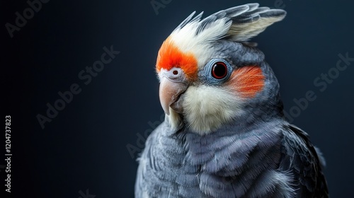 Close-up of a colorful cockatiel bird. photo