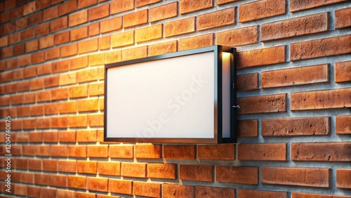 Wallpaper Mural Minimalist Mockup: Customized Horizontal Sign on Brick Wall Background Torontodigital.ca