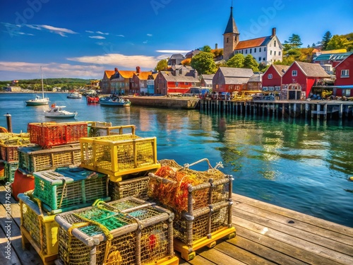 Portland, Maine Lobster Trap Demonstration Tour - Sunny May Day on the Pier photo