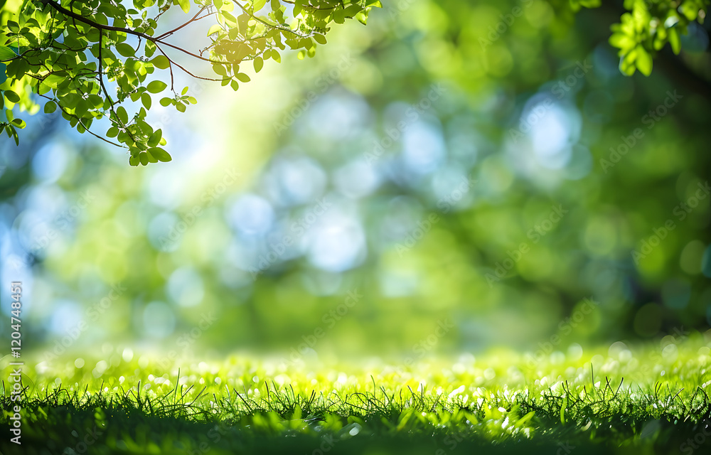 Green Grass and Defocused Foliage Background Green Grass and Defocused Foliage Background